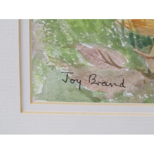 1290 - JOY BRAND - CROCUS, SIGNED WATERCOLOUR, F/G, 16CM X 22CM