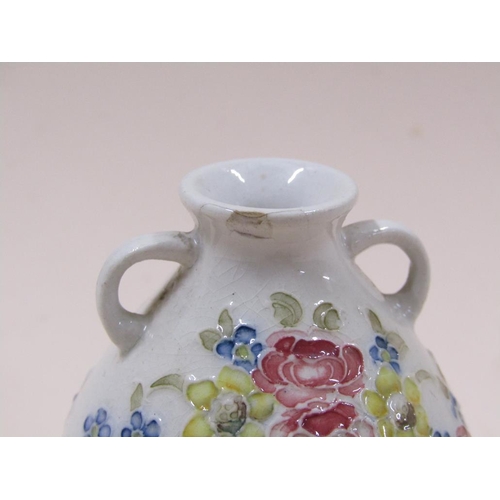 1470 - McINTYRE MOORCROFT MINIATURE TWO HANDLED URN (CHIP TO BASE)