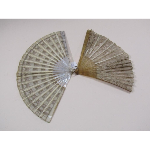 1492 - MOTHER OF PEARL FAN AND A LACE FAN