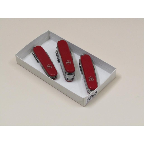 1500 - THREE SWISS ARMY KNIVES