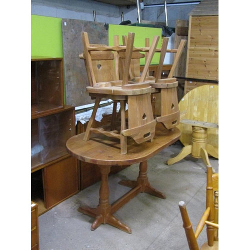 959 - PINE TABLE AND FOUR CHAIRS