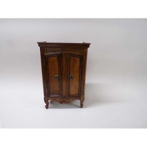 1355A - LATE 19c CONTINENTAL WALNUT TABLE ARMOIR 40cms H