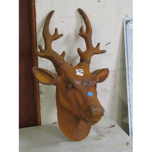 489 - CAST IRON STAG HEAD