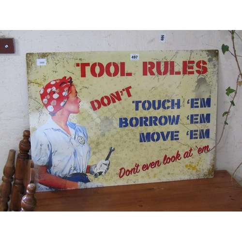 497 - TOOL SIGN