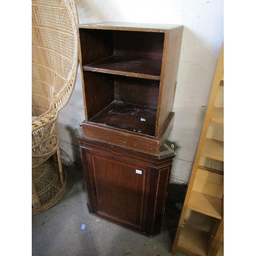 499 - EDWARDIAN CORNER CUPBOARD AND A SMALL CUPBOARD