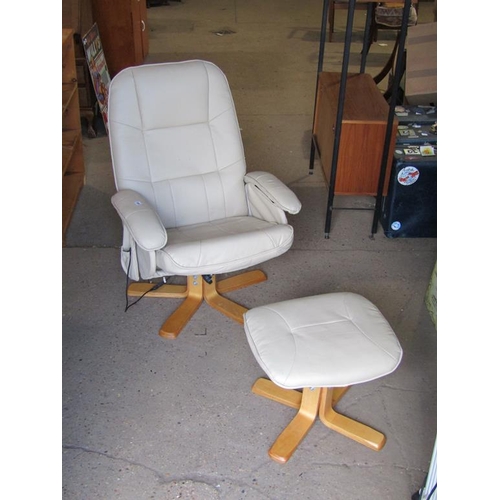 509 - LEATHER SWIVEL CHAIR AND A STOOL