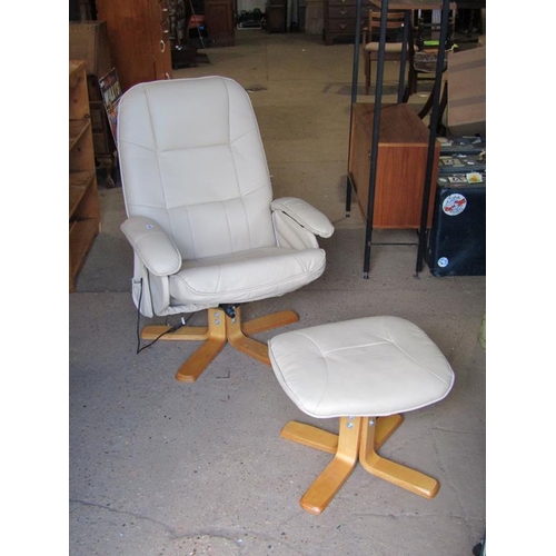 509 - LEATHER SWIVEL CHAIR AND A STOOL