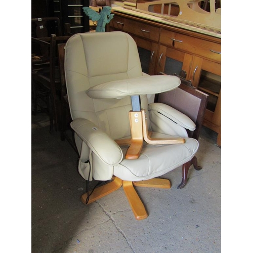 509 - LEATHER SWIVEL CHAIR AND A STOOL