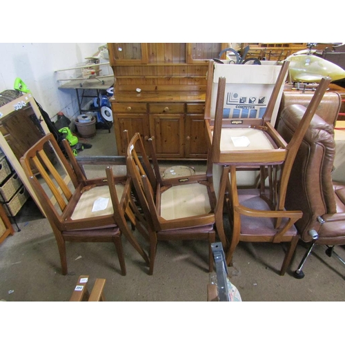 546 - SIX TEAK DINING CHAIRS