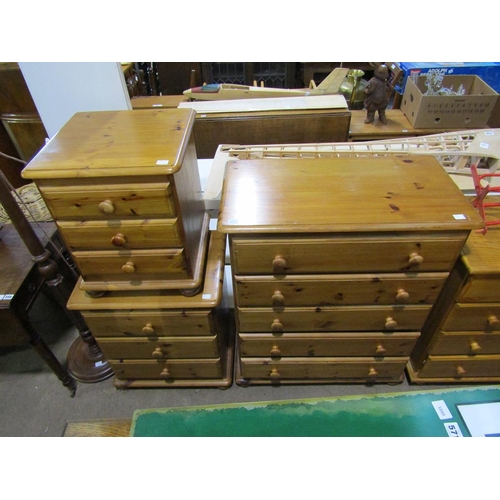 559 - THREE PINE CHESTS OF DRAWERS