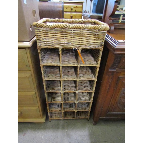 582 - WICKER WINE RACK