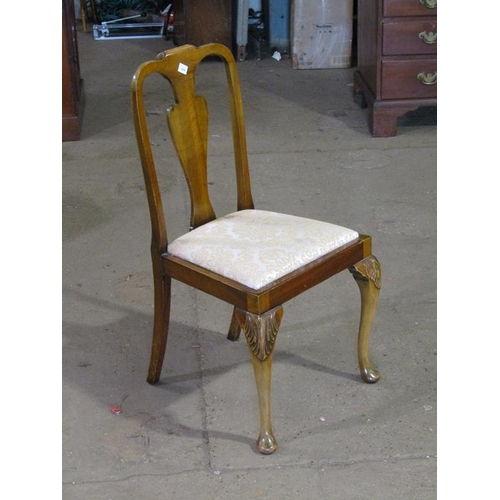 584 - FOUR WALNUT DINING CHAIRS