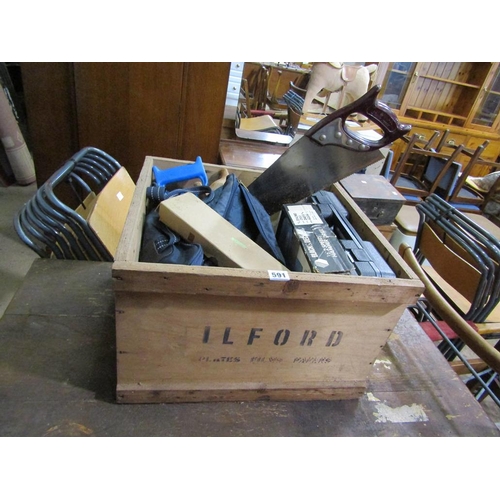 591 - BOX OF MIXED TOOLS