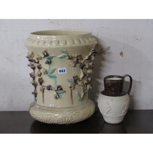 643 - JARDINERE AND A JUG