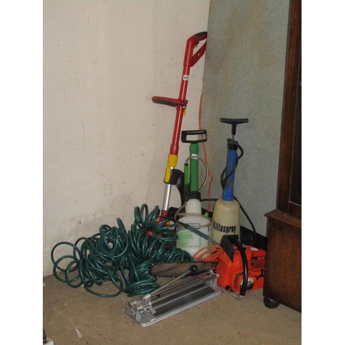 657 - CHAINSAW, GARDEN SPRAYER, STRIMMER ETC.