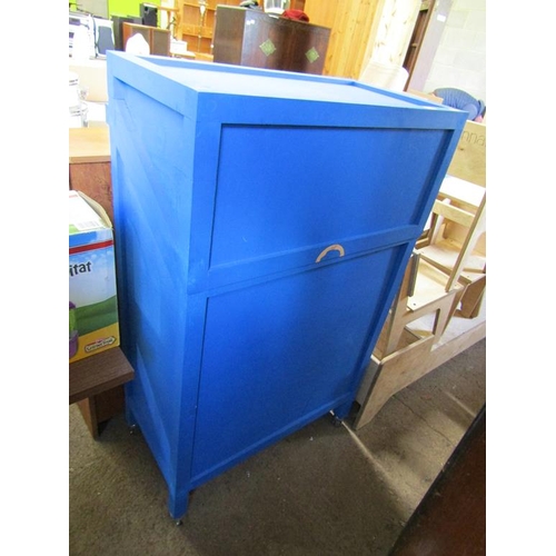 687 - PAINTED BLUE CUPBOARD