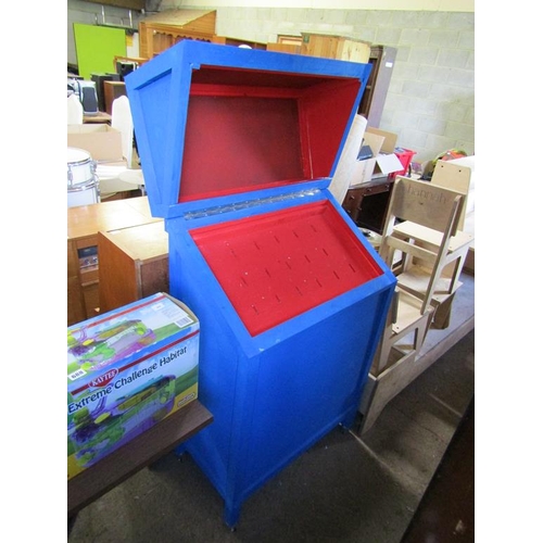 687 - PAINTED BLUE CUPBOARD