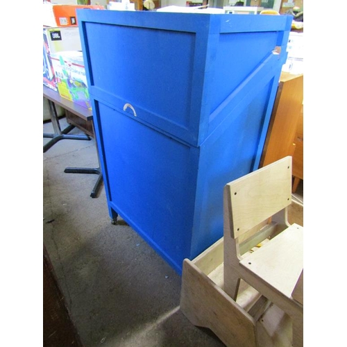 687 - PAINTED BLUE CUPBOARD