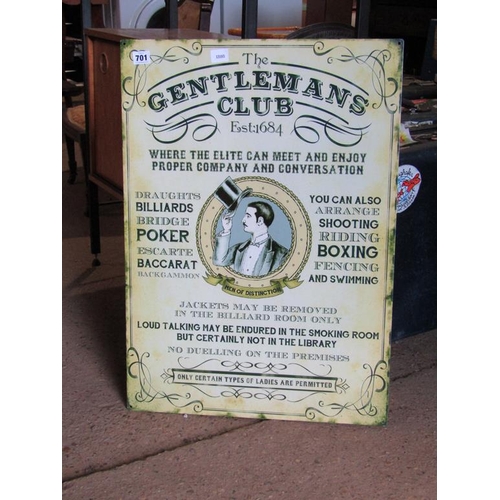 701 - GENTLEMANS CLUB SIGN