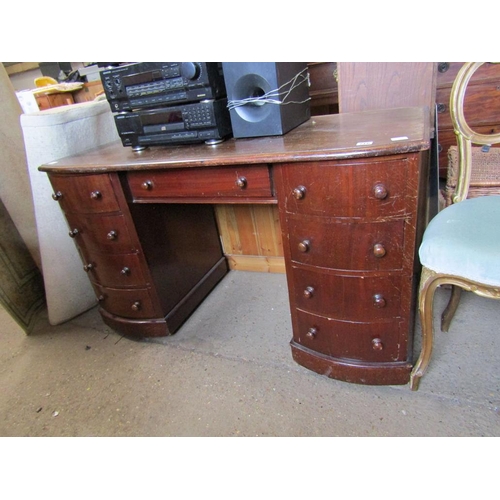 716 - MAHOGANY PEDESTAL DESK