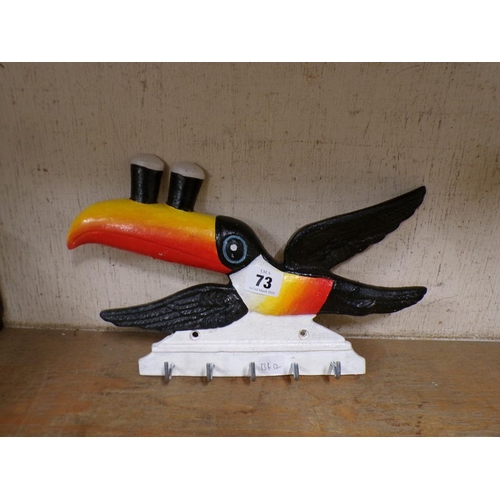 73 - CAST METAL REPRODUCTION GUINNESS TOUCAN WALL HOOK SET