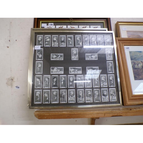 146 - FRAMED CIGARETTE CARDS ETC.