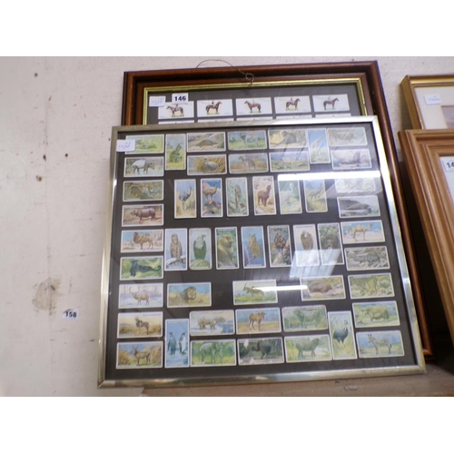 146 - FRAMED CIGARETTE CARDS ETC.