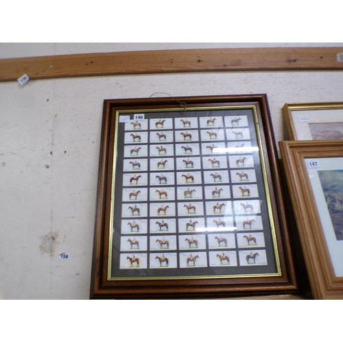 146 - FRAMED CIGARETTE CARDS ETC.