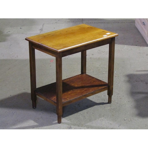 735 - OAK TWO TIER TABLE