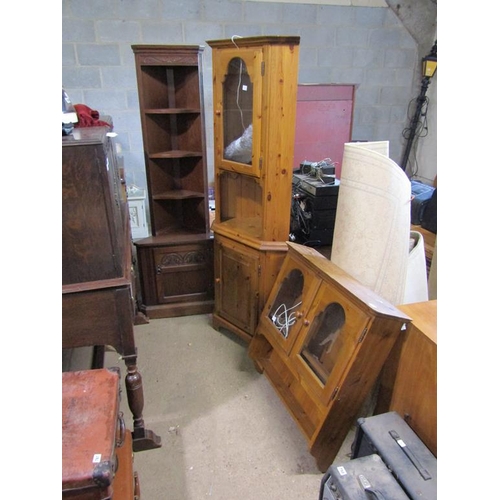 751 - PINE CUPBOARD, CORNER CUPBOARD, OAK CORNER CUPBOARD