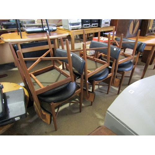 768 - TEAK EXTENDING DINING TABLE AND SIX G PLAN CHAIRS