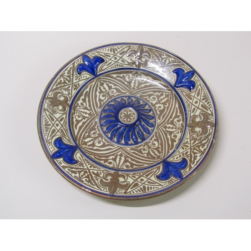 183 - A Hispano Moresque large dish of fleur de lys surrounding a central boss design, possibly 18c, 36.5c... 