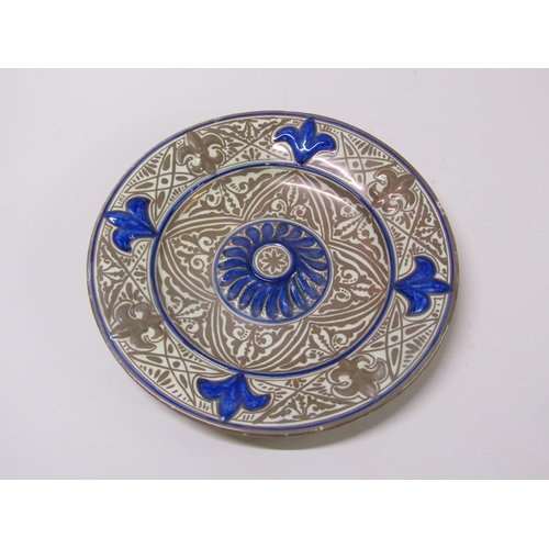 183 - A Hispano Moresque large dish of fleur de lys surrounding a central boss design, possibly 18c, 36.5c... 