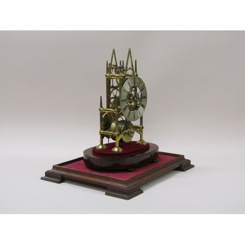 20 - A mid 19c English fusee skeleton clock, the 13cm diam. silvered dial signed T. Cox Savory 47, Cornhi... 