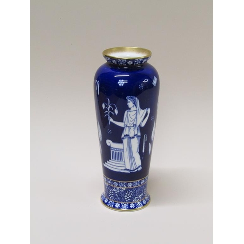 201 - A late 19c/early 20c Royal Doulton vase of baluster form, decorated with classical figures, blue gro... 