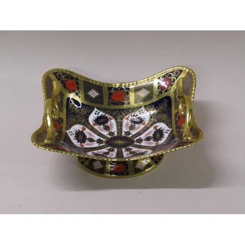 203 - A Royal Crown Derby Imari two handled basket, pattern 1128, first quality, 29cm w.