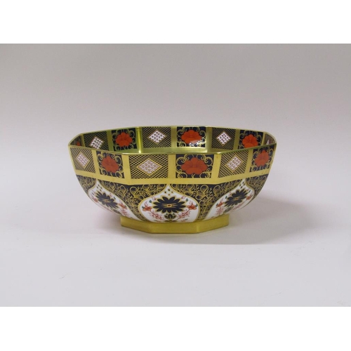 214 - A Royal Crown Derby Imari fruit bowl of octagonal form, pattern 1182, first quality, 28cm w.