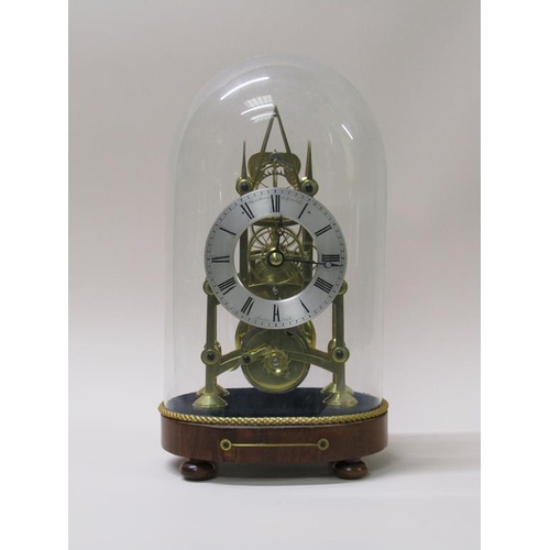 23 - A mid 19c English fusee skeleton clock, the 13cm diam silvered dial signed T. Cox Savory, 47 Cornhil... 