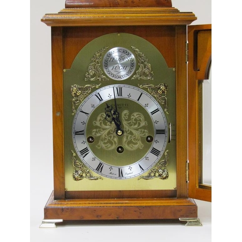 28 - A late 20c English bracket clock by Comitti, the three train barrelled spring movement having Westmi... 