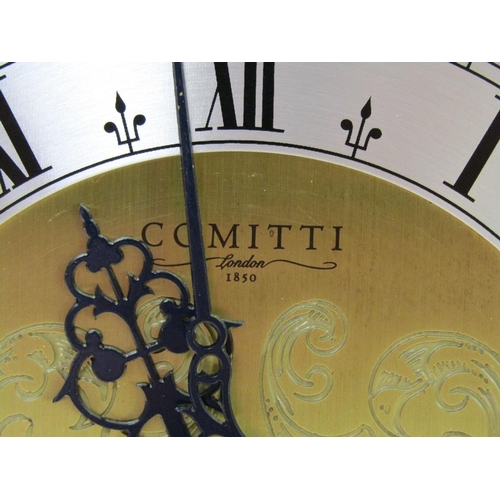 28 - A late 20c English bracket clock by Comitti, the three train barrelled spring movement having Westmi... 