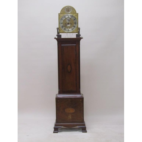 29 - A mid 18c eight day longcase clock, the 30cm arched brass dial signed James Smith, London and having... 