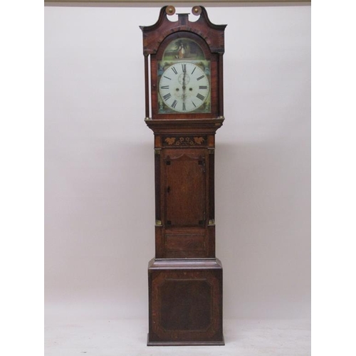 30 - A mid 19c eight day longcase clock, the 33cm arched painted dial signed John Wilson, Nuneaton and ha... 