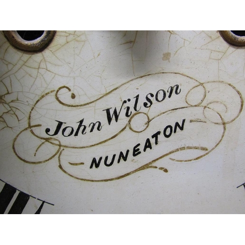 30 - A mid 19c eight day longcase clock, the 33cm arched painted dial signed John Wilson, Nuneaton and ha... 