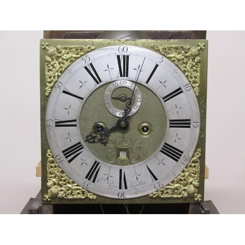 31 - An early 18c eight day longcase clock, the 31cm sq. brass dial signed William Pain London and having... 