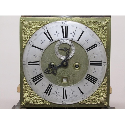 31 - An early 18c eight day longcase clock, the 31cm sq. brass dial signed William Pain London and having... 