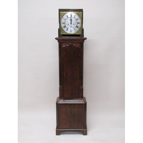 32 - A late 18c eight day longcase clock, the 30cm sq. brass dial signed C.Edward Gillett Manchester (Cha... 