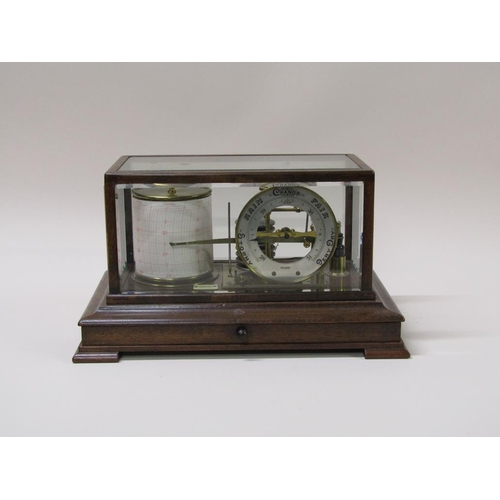 35 - An early 20c barograph retailed by Stewart of Limerick.  The aneroid movement has an eight fold bell... 