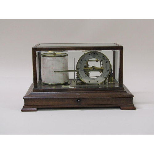 35 - An early 20c barograph retailed by Stewart of Limerick.  The aneroid movement has an eight fold bell... 