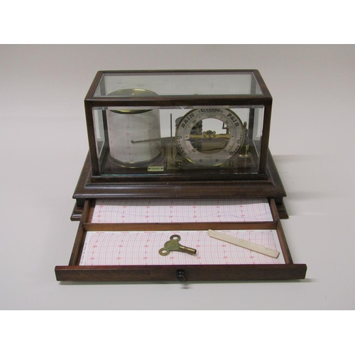 35 - An early 20c barograph retailed by Stewart of Limerick.  The aneroid movement has an eight fold bell... 