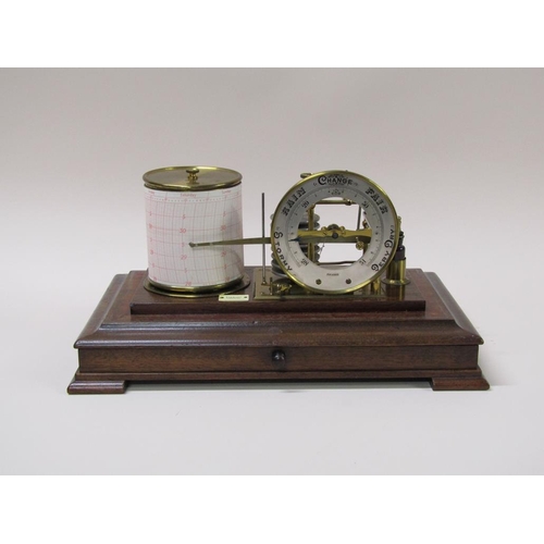 35 - An early 20c barograph retailed by Stewart of Limerick.  The aneroid movement has an eight fold bell... 